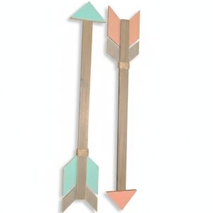 Hobby Lobby Teal And Coral Rustic Wooden Arrows Home Wall Decor Southwest